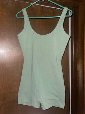 Heart Hips Green Tank Bodysuit Romper